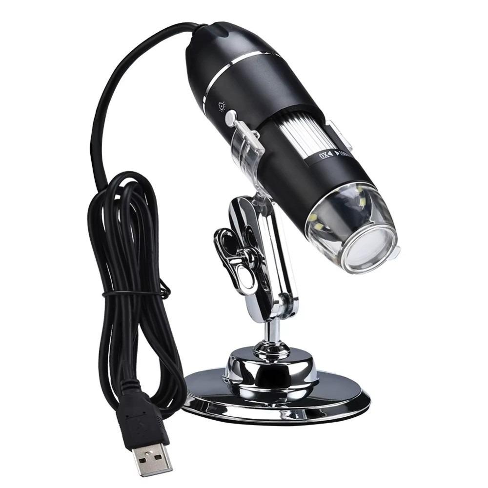 1600X Magnification Digital Microscope Camera 8 LED Lights Adjustable Stand USB Digital Microscope HD Type-C Interface