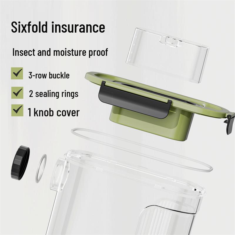 Transparenter, versiegelter Küchen-Aufbewahrungsbehälter - Feuchtigkeits- und Insektenschutz für Getreide, Müsli und Snacks