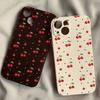 Cartoon Small Love Heart Cherry Soft Phone Case For iPhone17 Air 16E 16 15 14 13 Mini 12 11 Pro Max X XR XS Max 7 8 Plus Cover