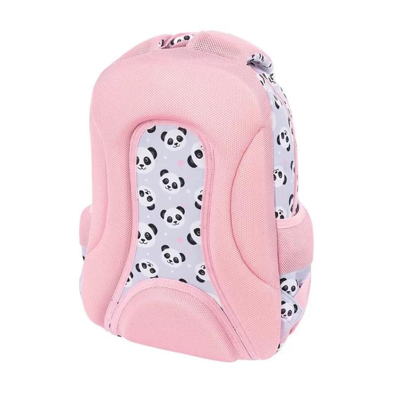 Majewski St. Right Backpack for Grades 1-4, 3 Compartments, Grey Panda Collection, Lightweight Ergonomic School Bag BP-26