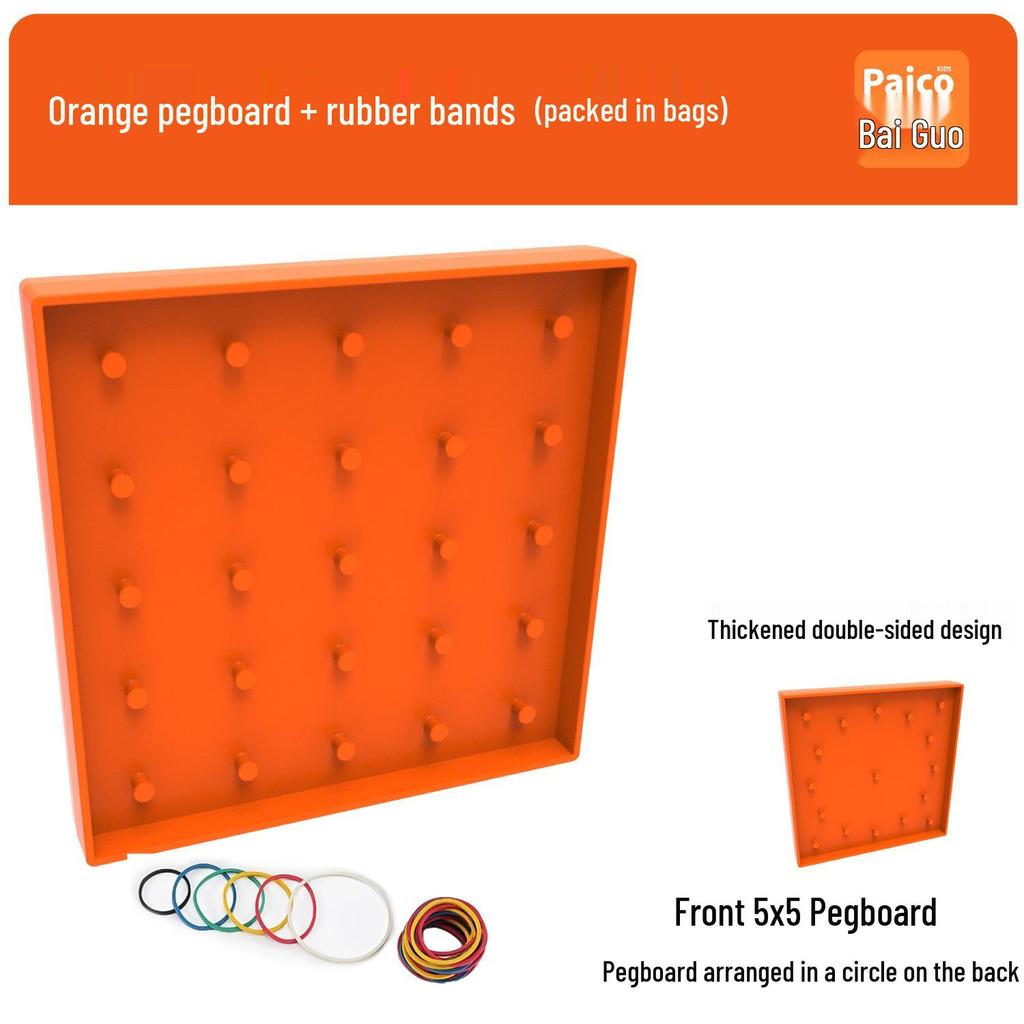 Double-Sided ABS Pegboard with Mushroom Heads - Montessori Geometry Aid for Lower Grades