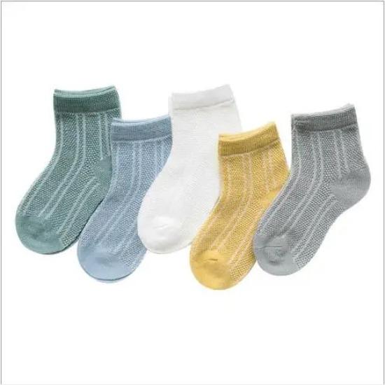 0-3Y 5 Pairs Pack newborn infant socks summer digital color matching baby socks