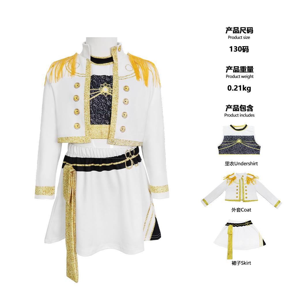 Cosplay Suit K-POP Witch Hunters cos Black Gold Suit Playing Rumi Demon Hunter Halloween Show Suit A 100cm (kids)