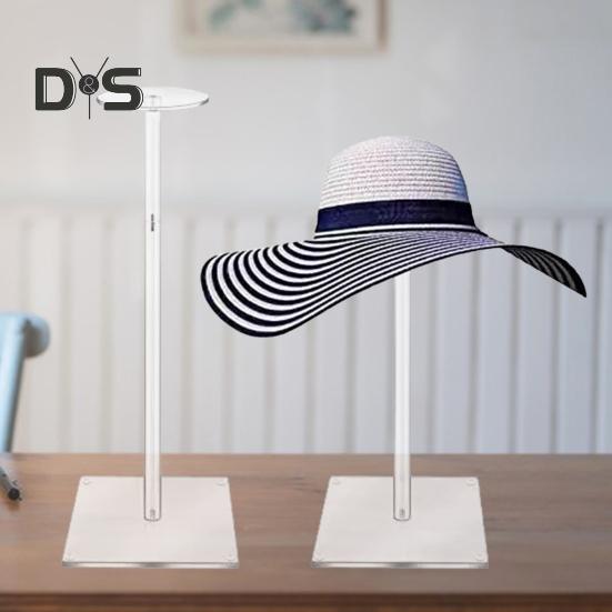 Acrylic Hat Display Stand High Stability Transparent Design Simple Installation Wigs Caps Display Holder Storage Organizer