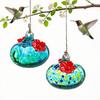 Hand Blown Glass Hummingbird Feeder, Window Hanging Wild Bird Feeder, Ant & Bee Proof, Outdoor Garden Yard Decoration,2color