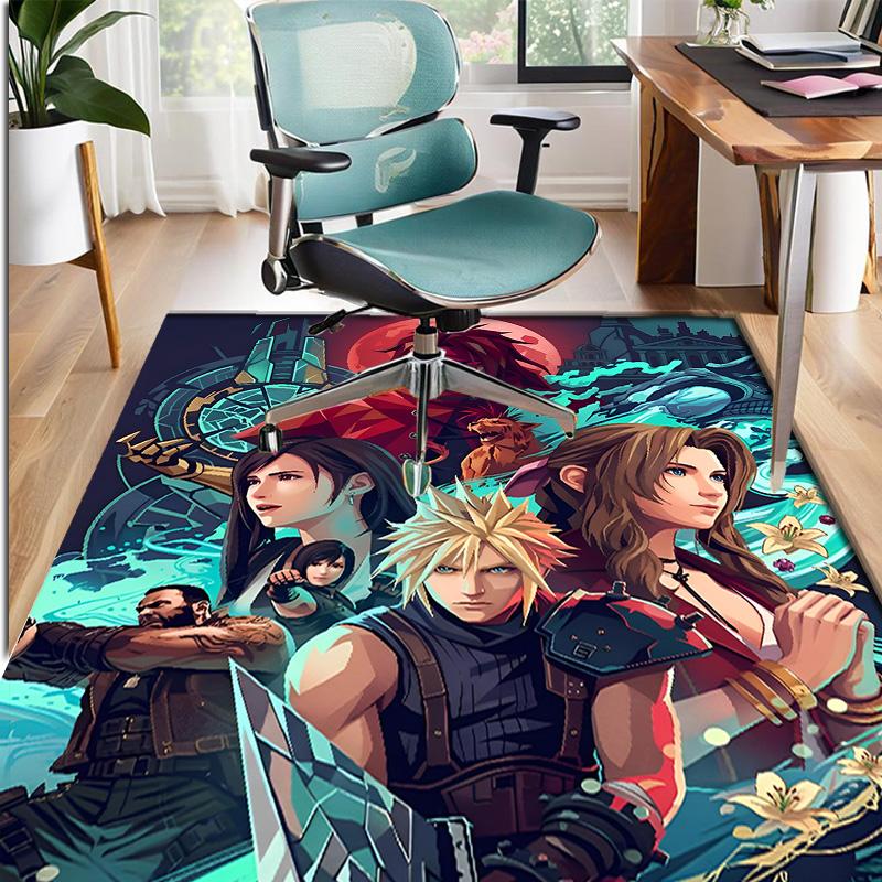 Final Fantasy Pattern Rug, Indoor/Outdoor Mat, for Picnic, Gameroom, Bedroom, Office, Living Room, Home Decor Carpet, Birthday Gift