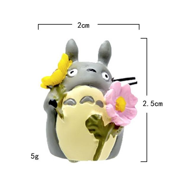 Sunflower My Neighbor Totoro Resin Figurine With Floral Theme For Garden Creative Diy Scene Decoration