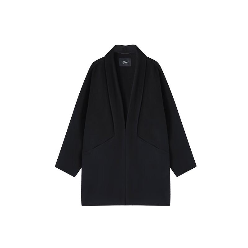 HERBEL Silk-Cashmere Blend Scarf Collar Wool Coat
