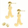 Gold Earrings with Letters Initials Letters Letters A Silver 925