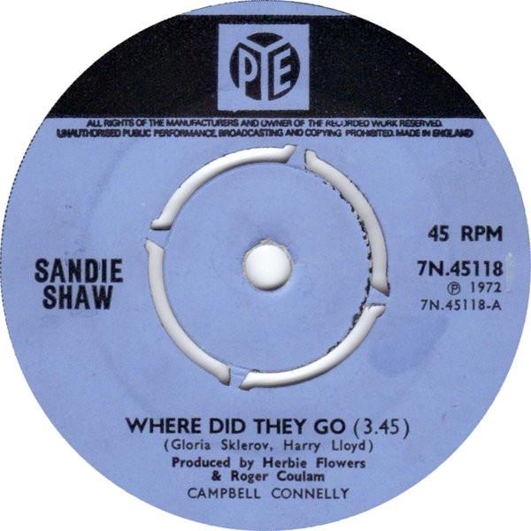 

7inch Record SANDIE SHAW - Where Did They Go 7N45118 Pye Records 1972 UK Rock Used