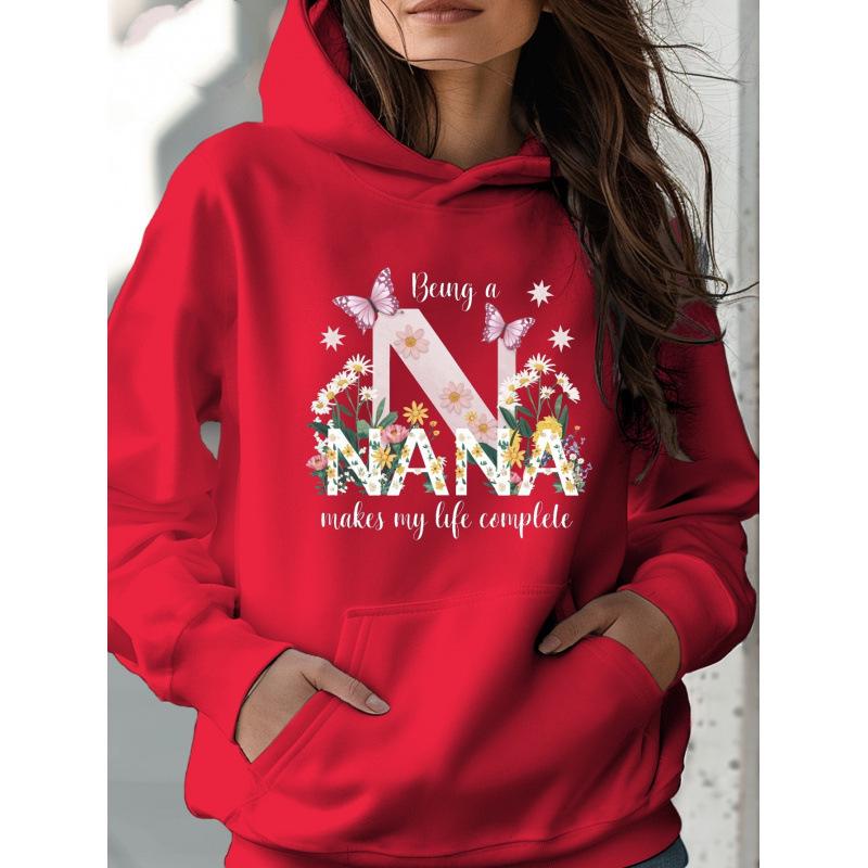 2025 Stylish European Long-Sleeve Letter Print Hoodie for Women - Casual Autumn/Winter Sweatshirt