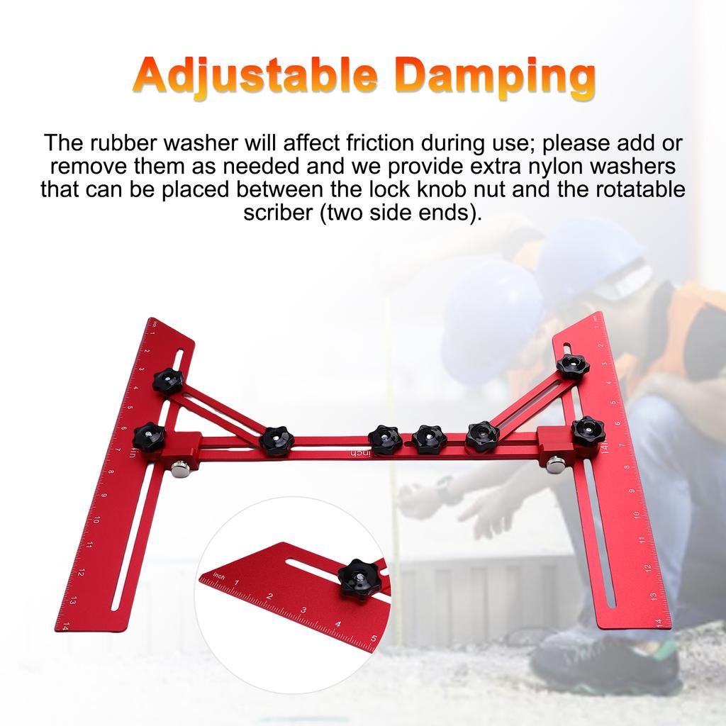 Stair Tread Template Tool, Aluminum Alloy Stair Measuring Tool for Home Renovation and Professional Projects