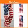 Womens High Waist Casual American Flag Print Drawstring Loose Wide Leg Pants For Summer