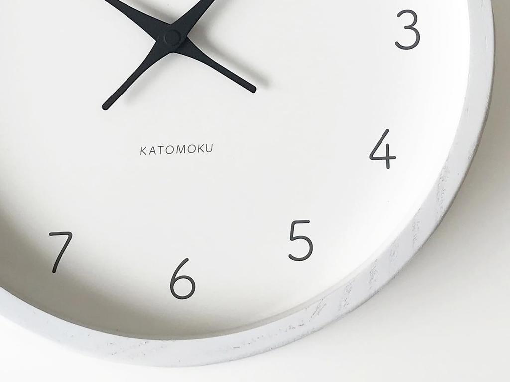 KATOMOKU Muku Clock 7 White km-60WHRC Continuous Second Hand Movement 30.6cm Diameter (Radio-Controlled Clock)
