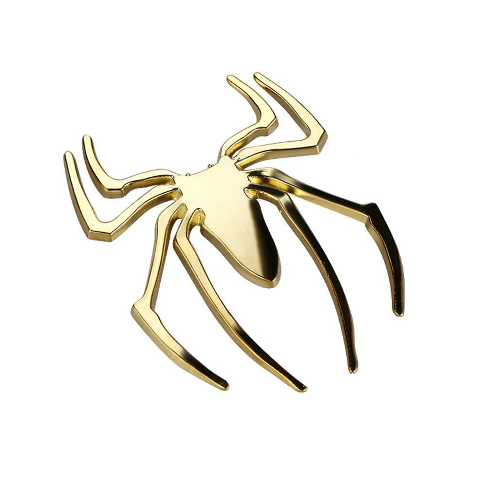 3D Hot New Car Stickers Metal Silver/Gold Spider Shape Chrome Badge Auto Emblem Decal