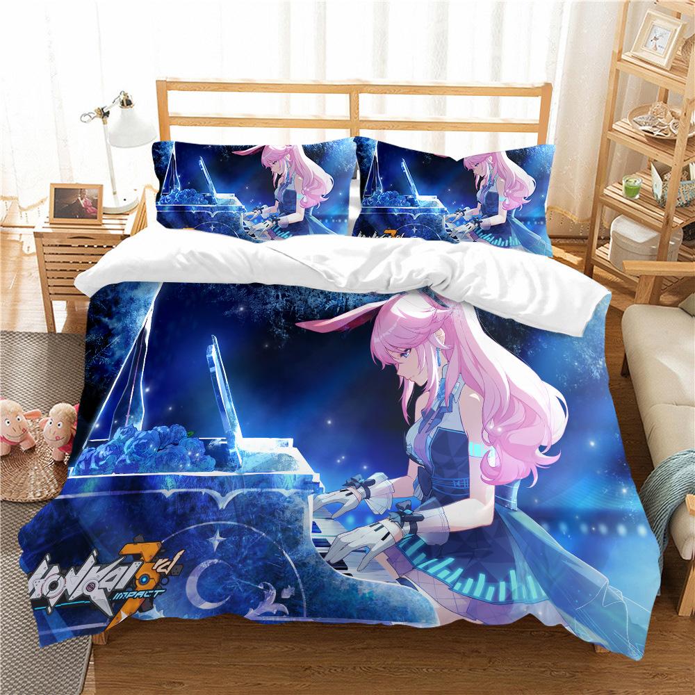 Quilt Cover Pillowcase Two Or Three-Piece Set Yae Sakura Series 3D Digital Printing Polyester