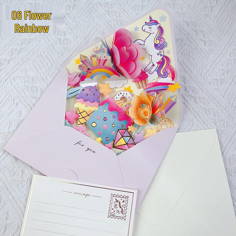 Fleurs Surprise Carte de Vœux 3D Pop-up Thanksgiving - Bénédictions Créatives DIY dans une Enveloppe