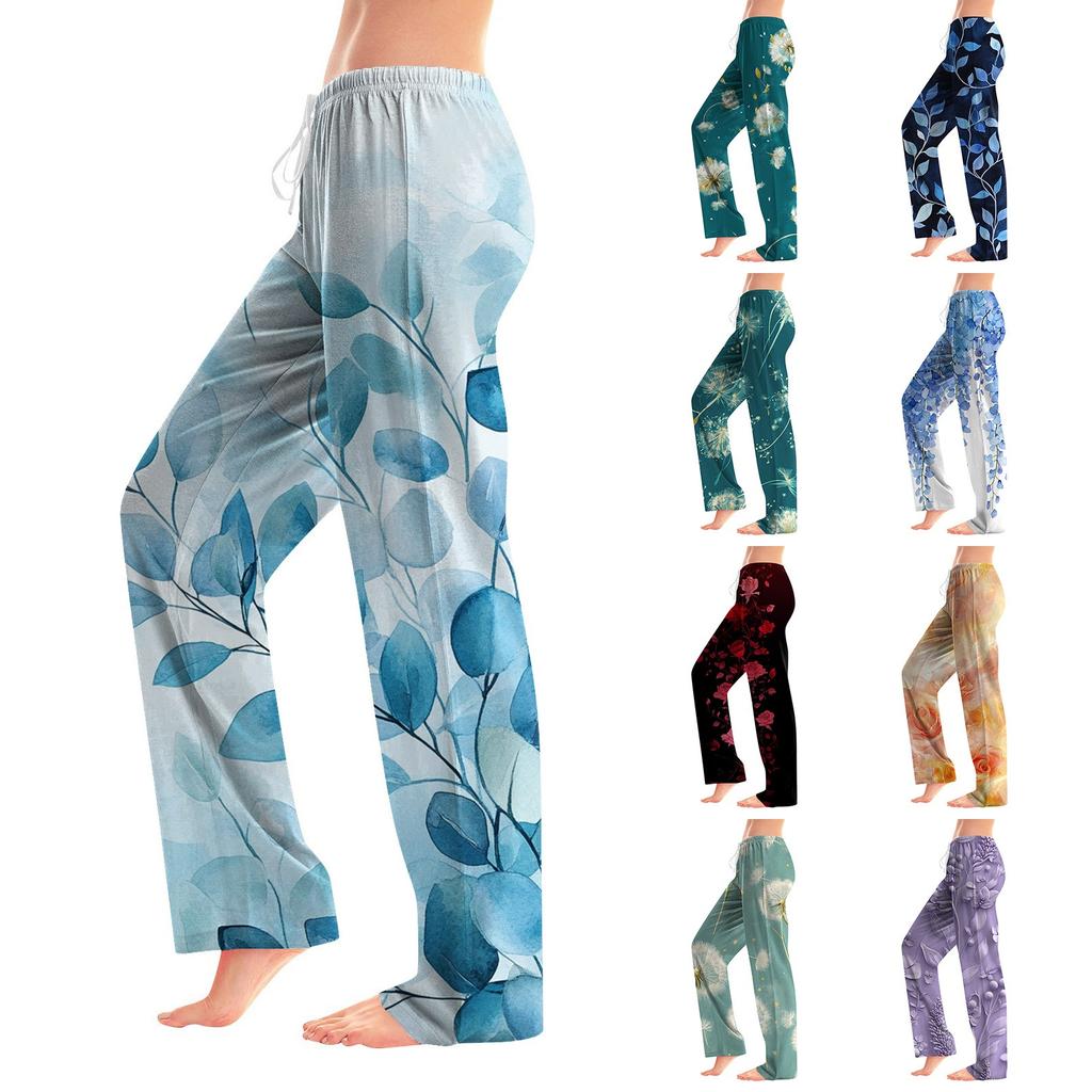 Women's Fashion Loose Casual Bow Printed Casual Pants
