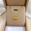 Geometric Animal Temperament Personality Minimalist Wind Furnace Real Gold Necklace Female Collarbone Chain