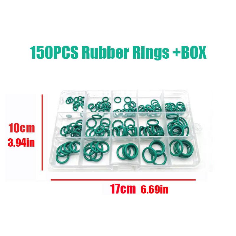 

150 шт. комплект резиновых уплотнительных колец нитриловая резина NBR уплотнительные уплотнительные кольца комплект для ремонта прокладок для ремонта автомобиля, сантехники, соединений воздуха или газа 150PCS Rubber Rings + Box