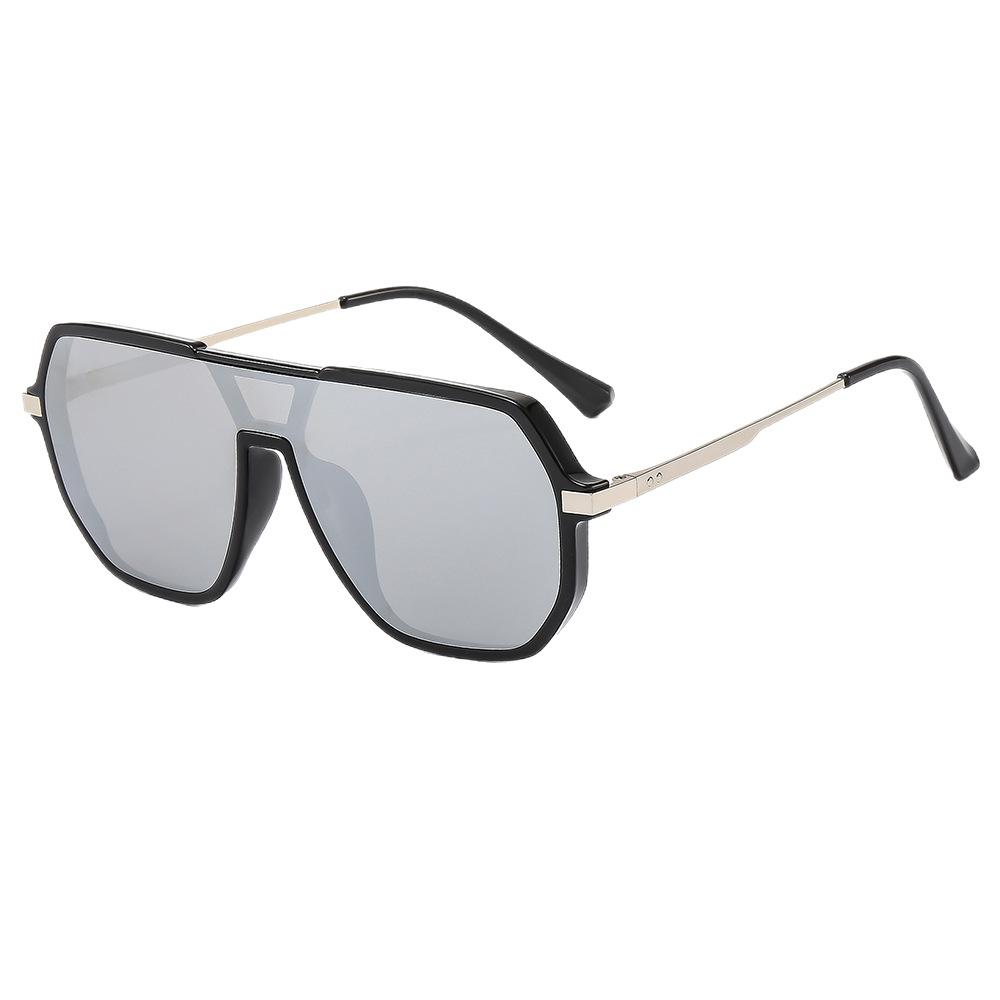 Cycling windproof box sunglasses men's integrated glasses metal leg sunglasses men's shades