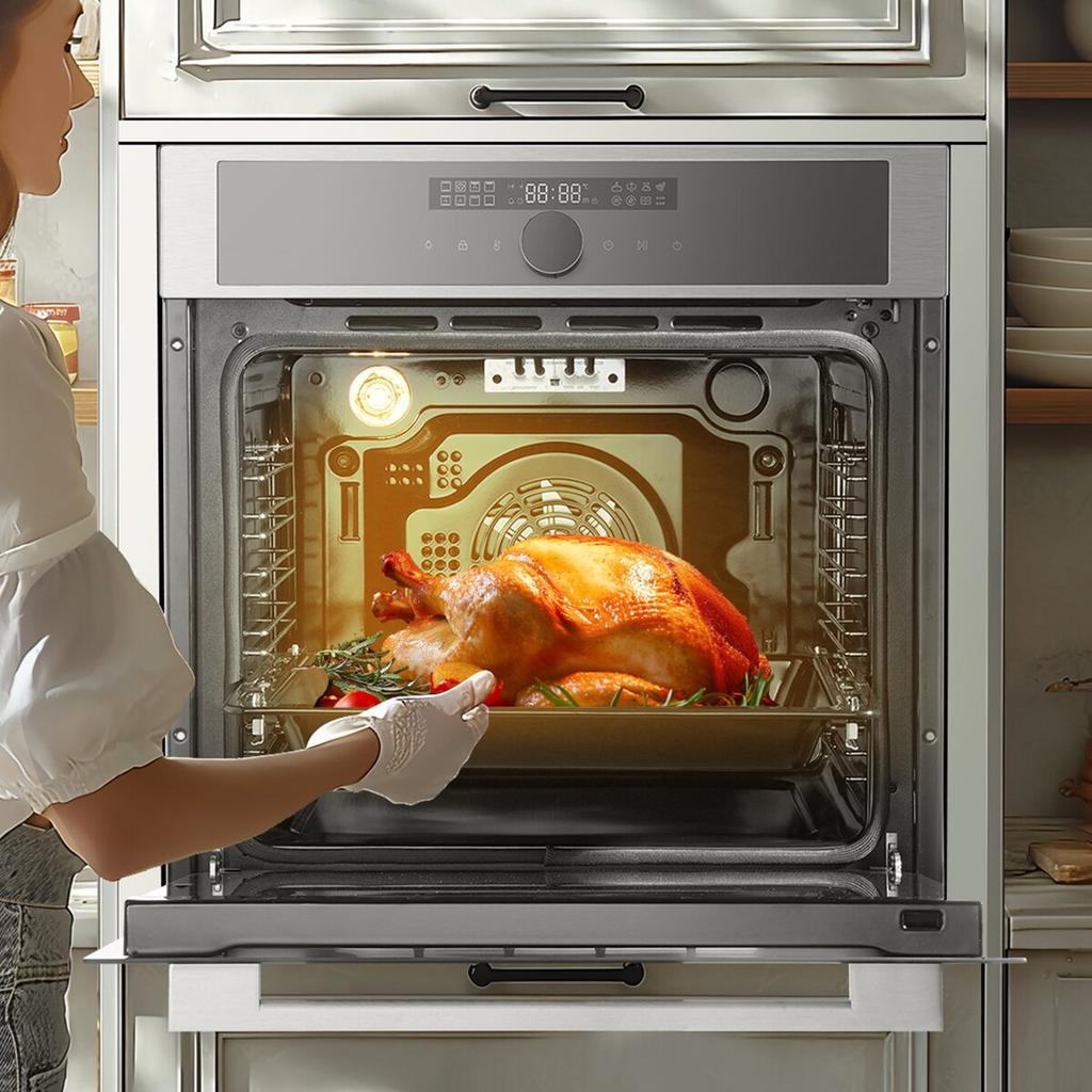 Single Wall Oven 24" Electric Built-in Wall Oven 16 Functions 2.68 Cu. Ft