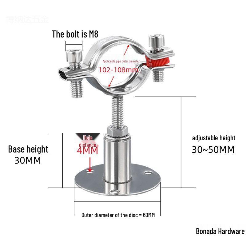 Stainless Steel Pipe Fixing Bracket Clamp for Gas and Water Pipes