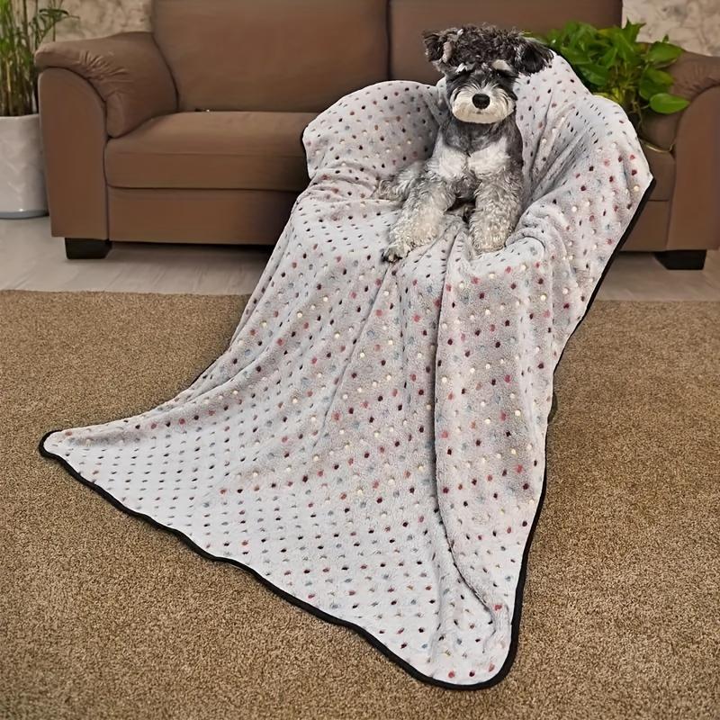 1 Pack Pet Warm And Comfortable Blanket, Fluffy And Soft Light Brown Dot Pattern Blanket