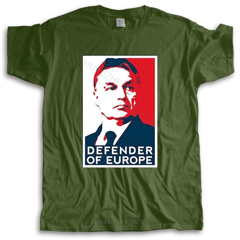 New Fashion T-shirt Men Crew Neck Tees T-Shirt Shirt V. Orban Hungary Ungarn Budapest Grenze Europa Cotton Tshirt for Boys