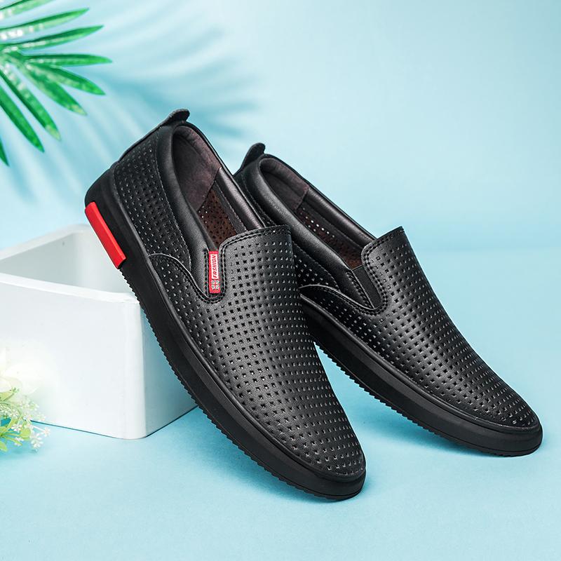 2022 Brand Summer Newest Men'S Shoes  Comfortable Simple High Quality Street Cowhide Trend Casual Genuine Leather Shoes Men Loafers