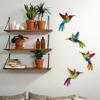 4Pieces Seasonal Wooden Hummingbirds Wall Sculpture Hanging Decors Home Office Decoration With Intricate Carving Detail