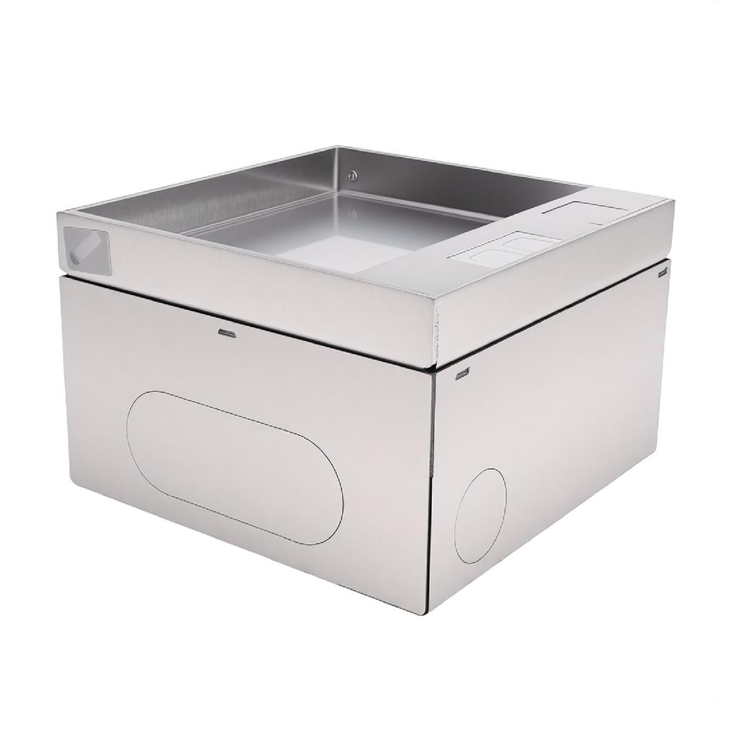 Floor Outlet Stainless Steel Recessed Hidden Socket with Double 3 Prong Outlets for Tabletop Countertop
