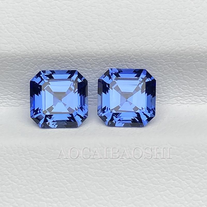 Kultivierter Blauer Saphir Kornblume Lose Steine Fassung Verschiedene Formen Schmuck Zubehör
