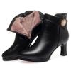 Fashion Autumn Women's Platform Shoes New Plus Velvet Stiletto Heel Heeled Ankle Boots Winter Fashion Pointed Toe Warm Female Short Boot