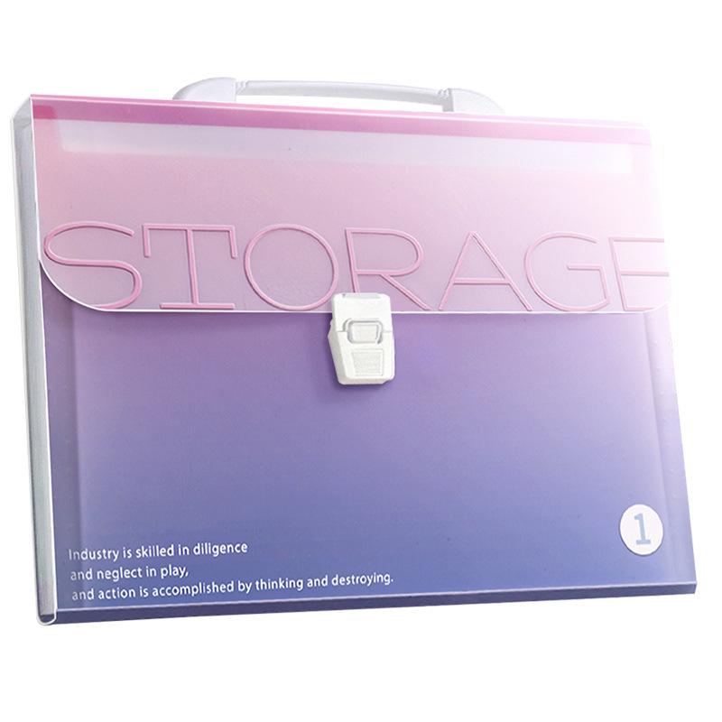 A4 Handheld Accordion Multi-Layer Folder: Large Capacity Document and Test Paper Storage Bag.
