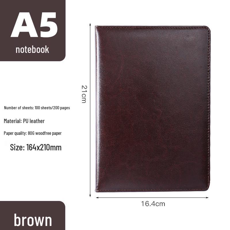 In Stock: A5 Leather Business Notebook with Custom Logo