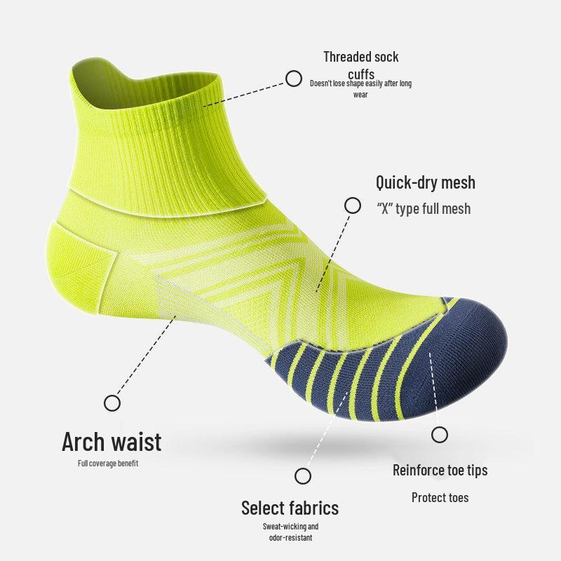 Men's Professional Marathon Running Socks - Quick-drying, Compression, Non-slip, Mid-calf Sports Socks for Spring and Autumn Training