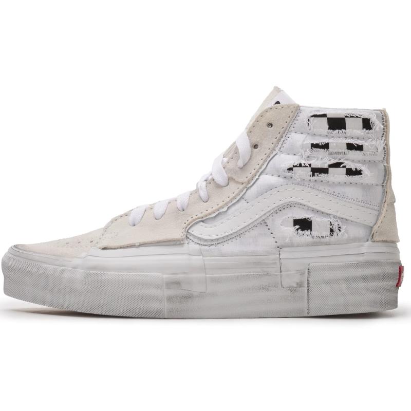 Vans Sk8 Hi Comfortable High-Top Canvas Shoes Unisex Sneakers Off-White VN0005UKTWB