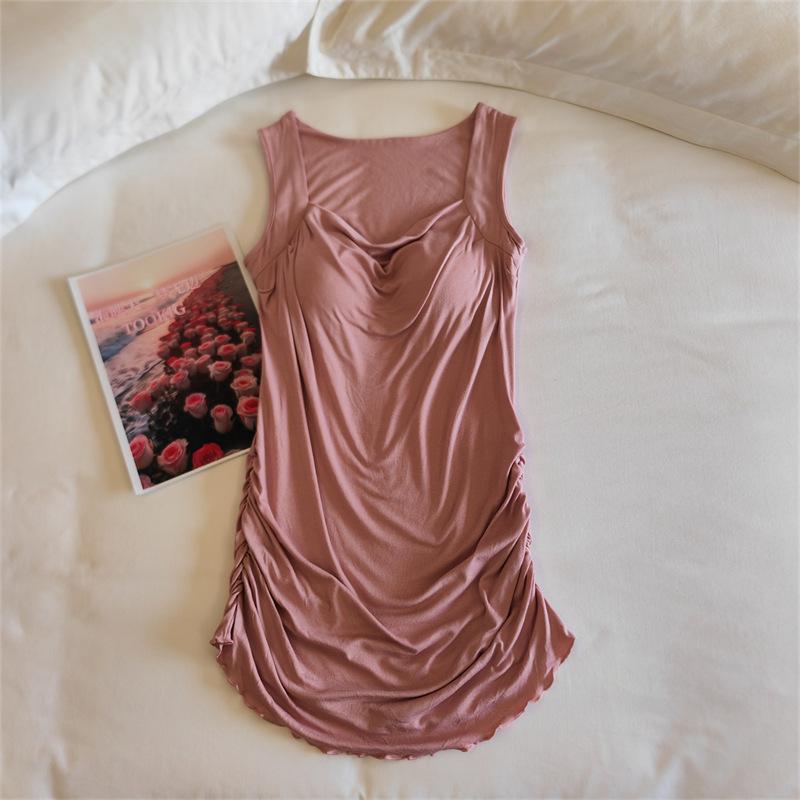 Camisola de Dormir Feminina da Moda para E-commerce Transfronteiriço com Bojos