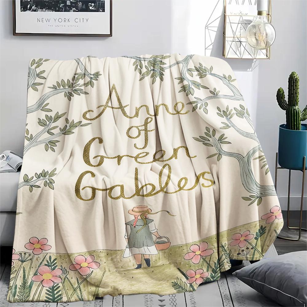 

Anne of Green Gables pattern Flannel Blanket, High quality Comfortable for All Seasons, Home Decor, Warmth and Comfort, Perfect for Gifts. 80cm x 120cm