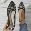 Fashion Rimocy Sexy Black Mesh Women Flat Shoes 2025 Spring Summer Lace Up Bow Soft Sole Office Shoes Light Breathable Point Toe Sandals
