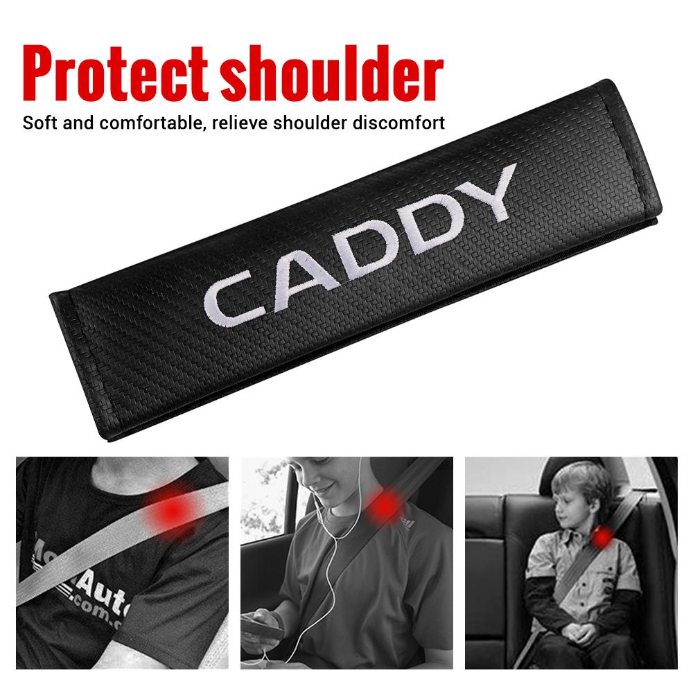 Valve Stems Caps 2Pcs Carbon Fiber Car Safety Belt Shoulder Cover Pads For Volkswagen VW Caddy Tiguan Golf 4 5 Beetle Touran Pol zd7
