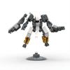 MOC Mini Mécha Gris et Jaune Figurine à Assembler DIY Exosquelette Modulaire Robot Jouet Éducatif pour Garçons