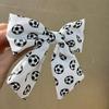 Spring Clip Colorful Football Pattern Bow Hair Clip Elastic Fashion Fabric Ribbon Hair Rope Cute Soft Hairpin Sports Events