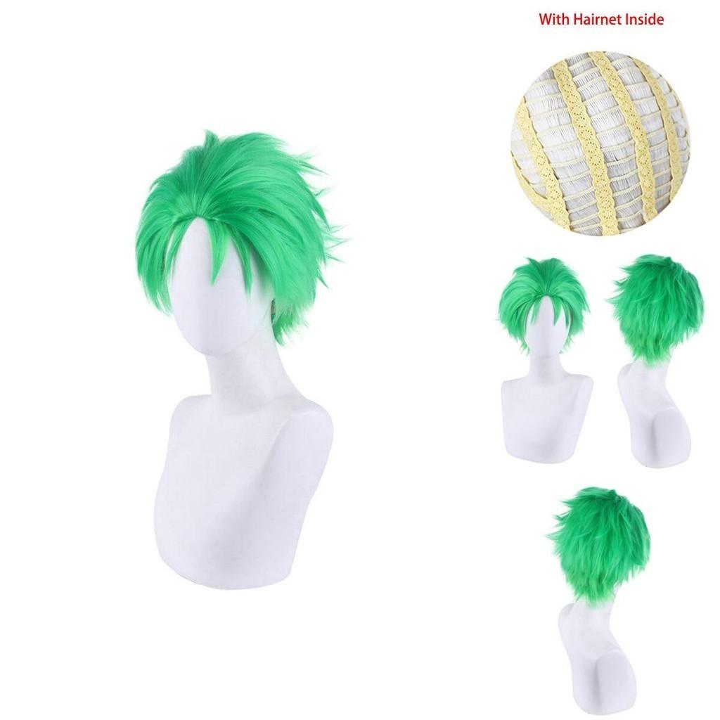 One Piece Roroya Zoro Cosplay Wig Premium Synthetic Silk Fiber Heat Resistant Halloween Costume Prop