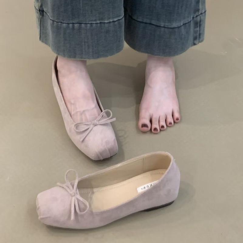 

New Women s Flat Elegant Velvet Ballerina Shoes Woman Luxury Velour Ballet Flats Ladies Retro Round Toe Bowknot Shallow Loafers 40 фіолетовий