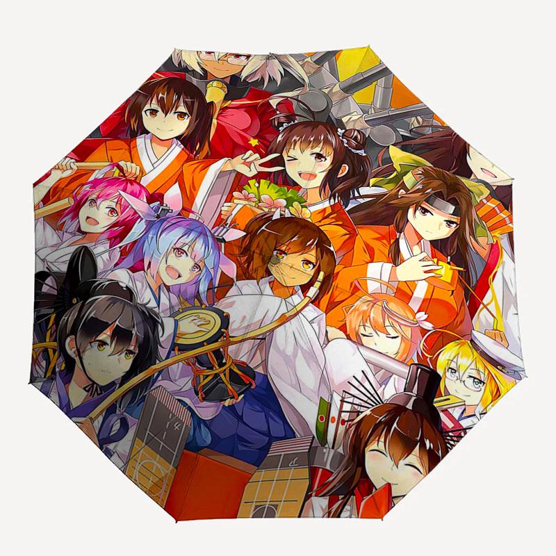 1pc Anime Characters Outdoor Umbrella - Automatic Opening/Closing, Portable 3-Fold Design, 8-Rib Iron Frame - Perfect Gift for Fans, Travelers, D