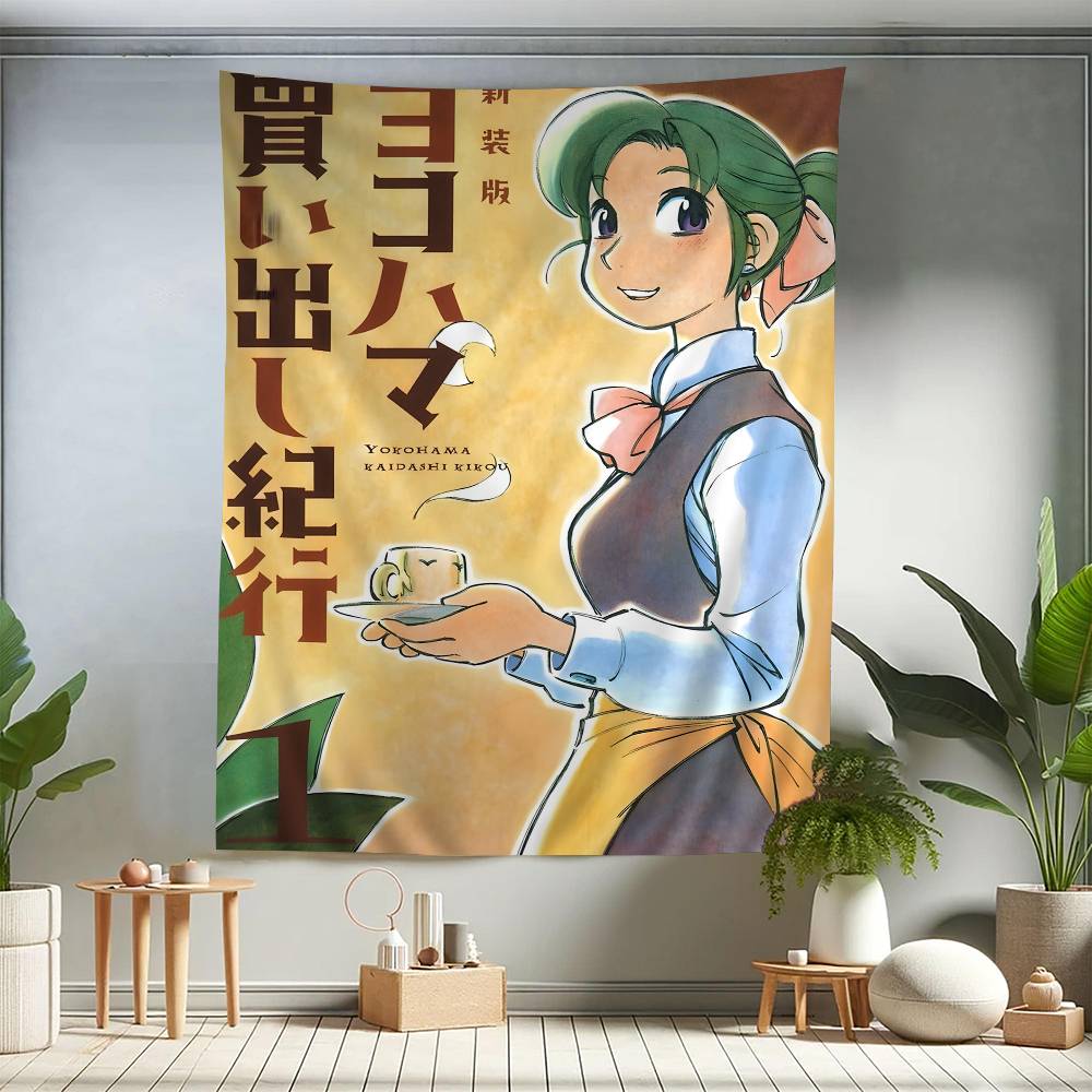 Hot YYokohama Kaidashi Kikou Printed Large Wall Tapestry Hanging Tarot Hippie Wall Rugs Dorm Cheap Hippie Wall Hanging