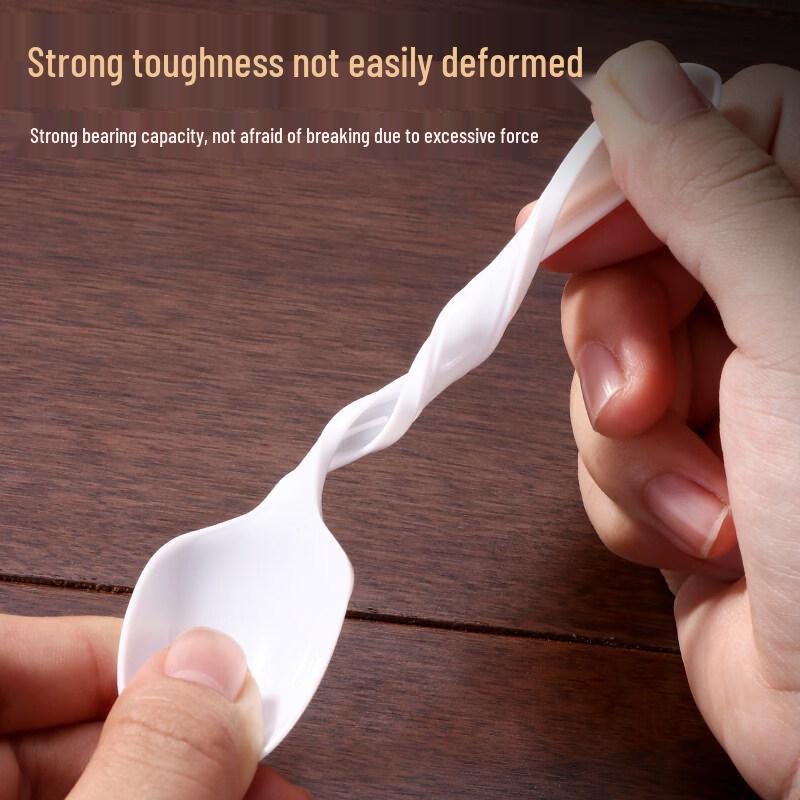 ZISIZ Disposable Plastic Ice Jelly Spoon