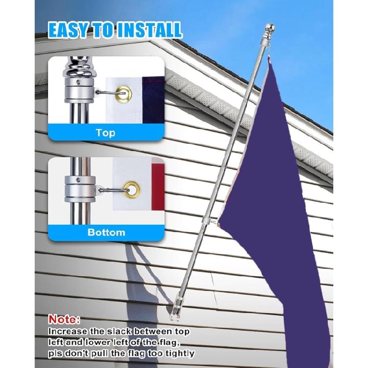 Flag Poles Rings Aircraft Grade Aluminum Construction Stainless Steel Carabiner Fit 0.9-1.05 Inch Porch Marine Flagpoles